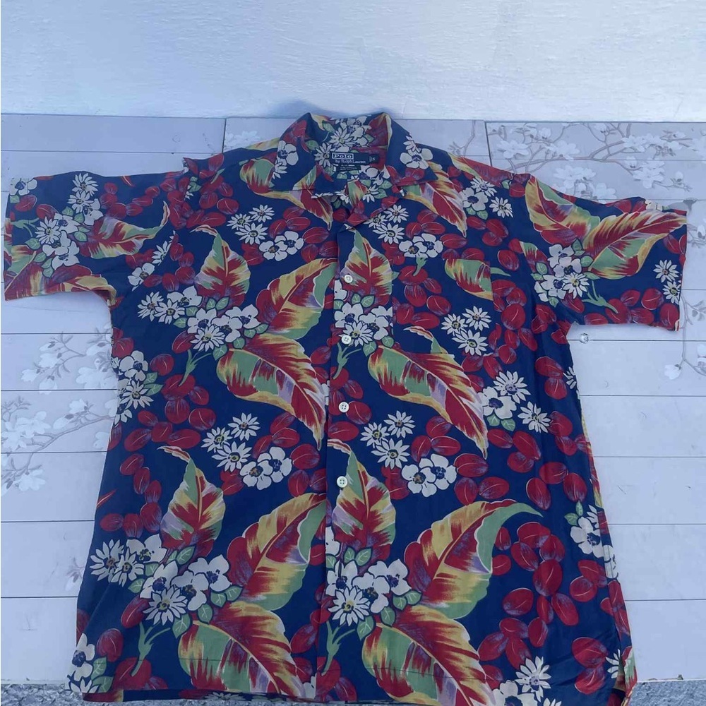 Polo Ralph Lauren Navy Floral Hawaiian Shirt